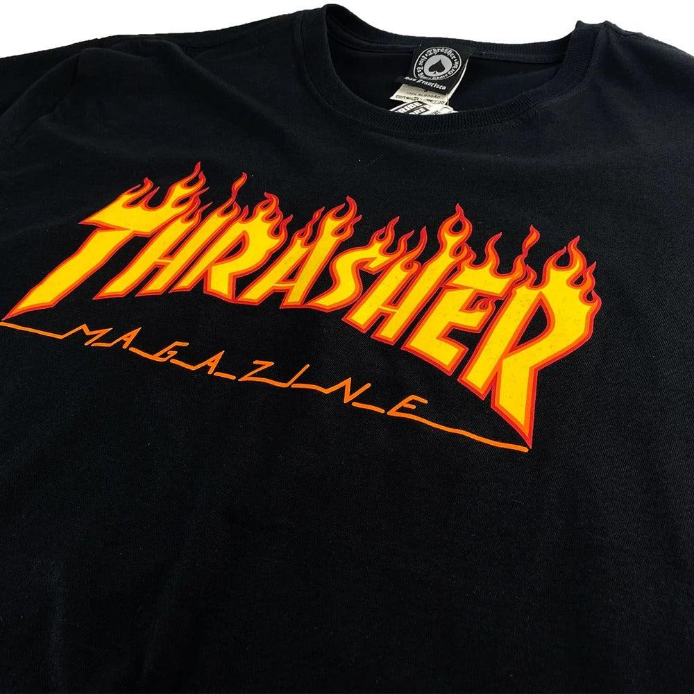 Vans Hombre Camiseta THRASHER Flame Logo Unisex (Estilo Skate