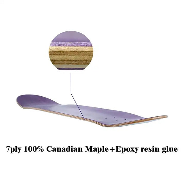 Shape skate Maple Canadense importado Resin-7 - Blank/ Puro (Lizo)